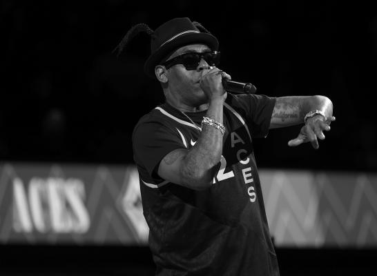 Rapper/actor Coolio performs at halftime of a game between the Connecticut Sun and the Las Vegas Aces at Michelob ULTRA Arena on May 31, 2022, in Las Vegas. (Ethan Miller/Getty Images/TNS)
