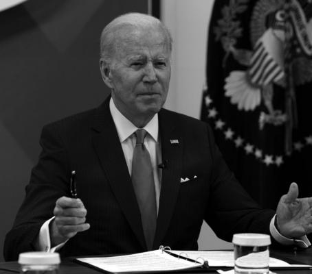 U.S. President Joe Biden meets with small business owners in the South Court Auditorium at the White House in Washington, D.C., on Thursday, April 28, 2022. (Yuri Gripas/Abaca Press/TNS)