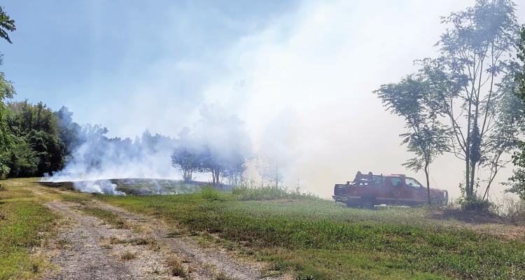 DRY CONDITIONS SPARK GRASS FIRE