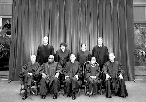 Justices of the US Supreme Court pose for their official photo at the Supreme Court in Washington, DC on Nov. 30, 2018. (Mandel Ngan/AFP/Getty Images/TNS)