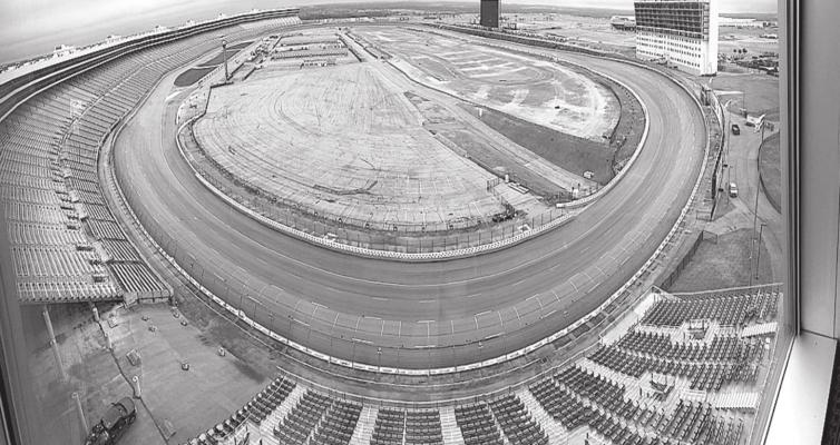Panoramic view from the Speedway Club shows construction of Turn One Terrace, lower left, at TMS media day at Texas Motor Speedway in Fort Worth, Texas, on February 27, 2019. Ross Hailey | Fort Worth Star-Telegram | TNS