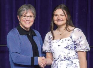 Hadley Hines, with Governor Laura Kelly. Courtesy Photo