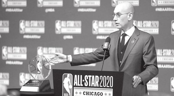 NBA Commissioner Adam Silver talks during events at NBA All-Star weekend on February 15, 2020, at the United Center in Chicago. Chris Sweda | Chicago Tribune | TNS