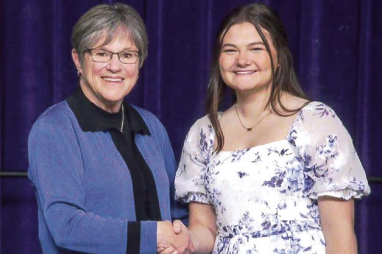 Hadley Hines, with Governor Laura Kelly. Courtesy Photo