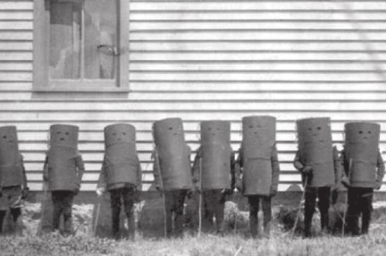 We’re not really sure exactly what these kiddos are dressed up as, but they’re creepy. Garbage cans? Dynamite? Fire crackers? Ball of twine? Who knows. We do know that we’d be terrified if we saw them coming down a dark street, intent to cause mischief! Kansas Historical Society | Courtesy Photo